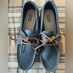 Rugged Shark Blue Leather Boat Shoes, Mens 11.5, NWT (no box)